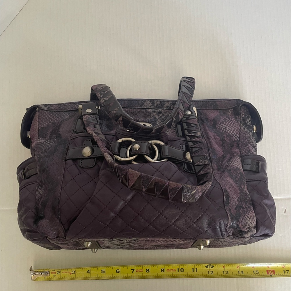 Original by SHARIF purple leather snake print bag - Picture 4 of 16
